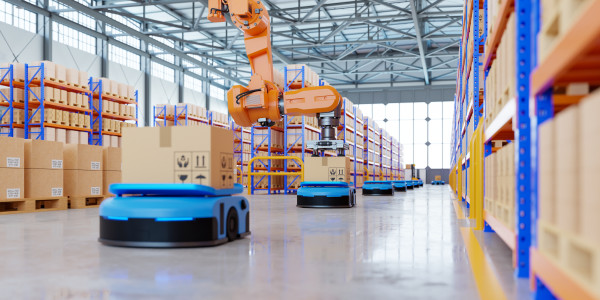 Robots Industriales / Robotización / Cobots Menàrguens · Robot AGV (Vehículo de Guiado Autónomo)